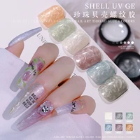 shell thread polish gel nail art polish fashion whitening micro shine pearly neon gel polish varnishes hybrid nails for manicure