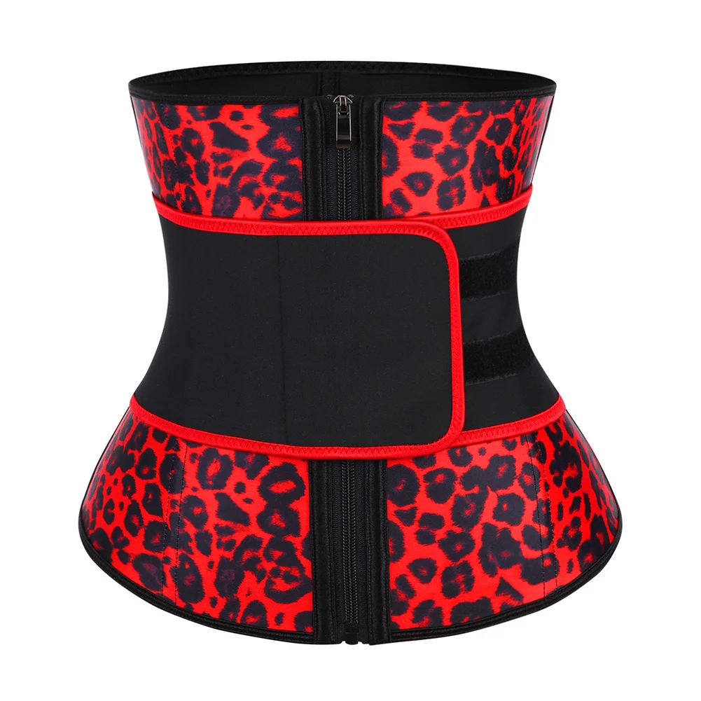 

Wholesale Leopard Pattern High Waist Plus Size Custom Logo Waist Trainer Latex Private Label
