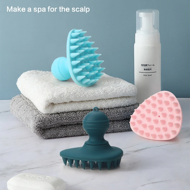 

Массажер для головы и волос с силиконовой щетиной, щетка для влажного и сухого массажа головы, скруббер для отшелушивания, удаление перхоти