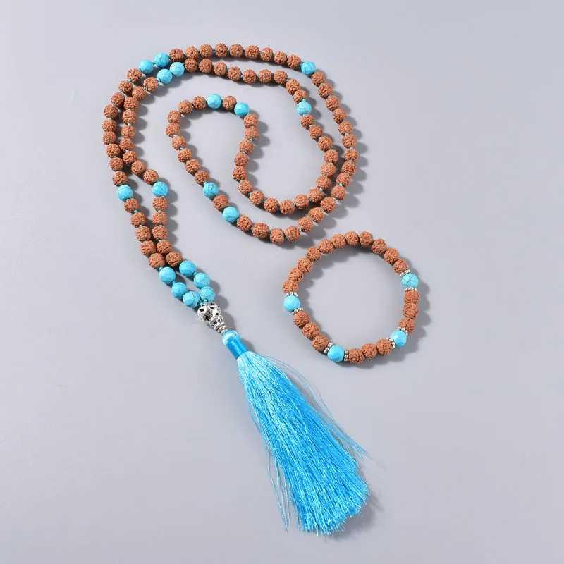 Оптовая продажа ожерелье Japamala 108 Mala Beads ручной работы с узлом и кисточкой турецкое