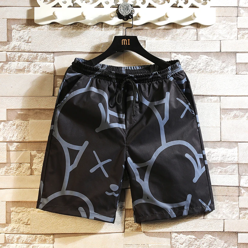 

2021 Summer Men Quick-drying Trunks Mens Black Swim Beach Shorts Male Print Swimwear Board Shorts