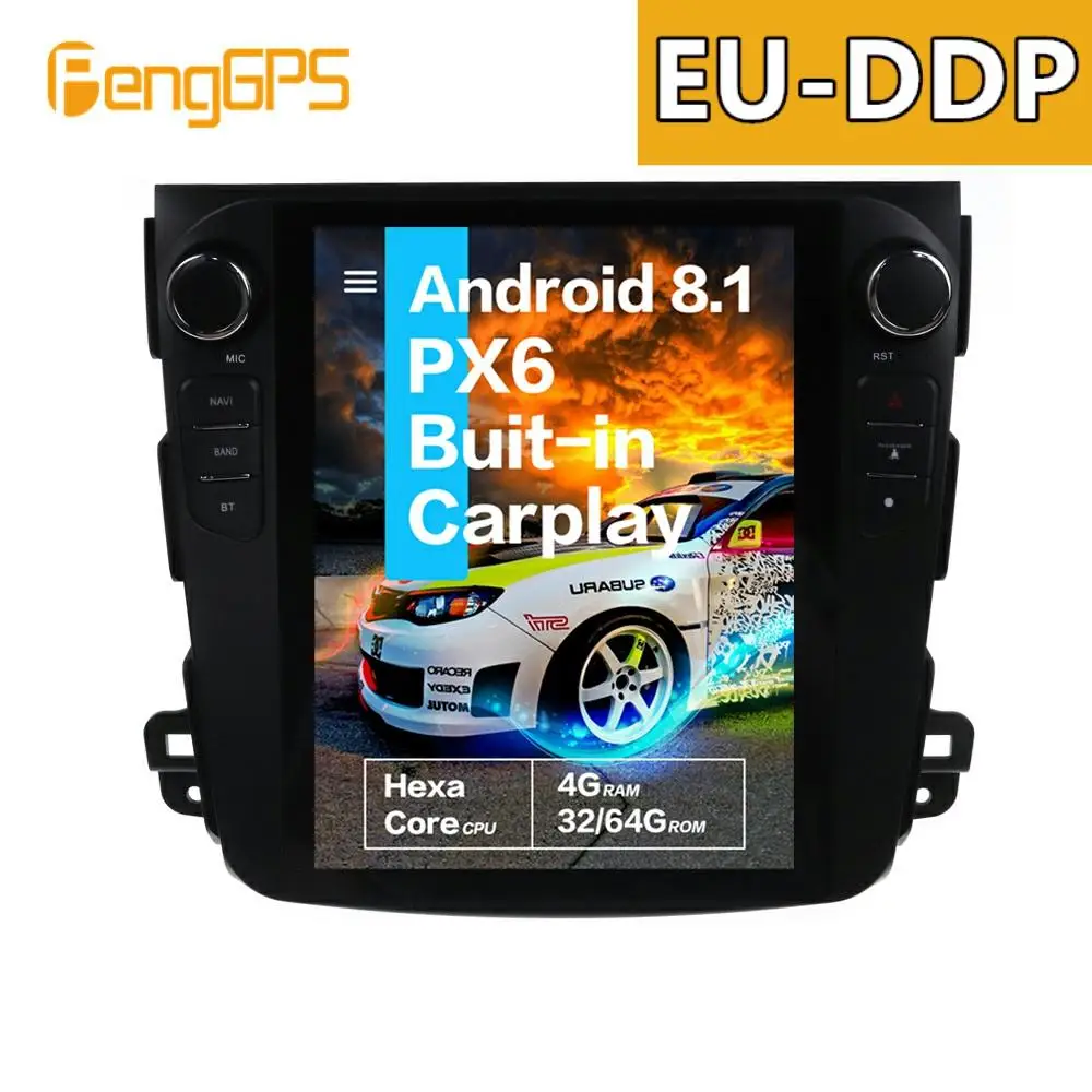 Вертикальный экран Tesla Android автомобильное радио для Mitsubishi Outlander 2006 2011 GPS Nav стерео