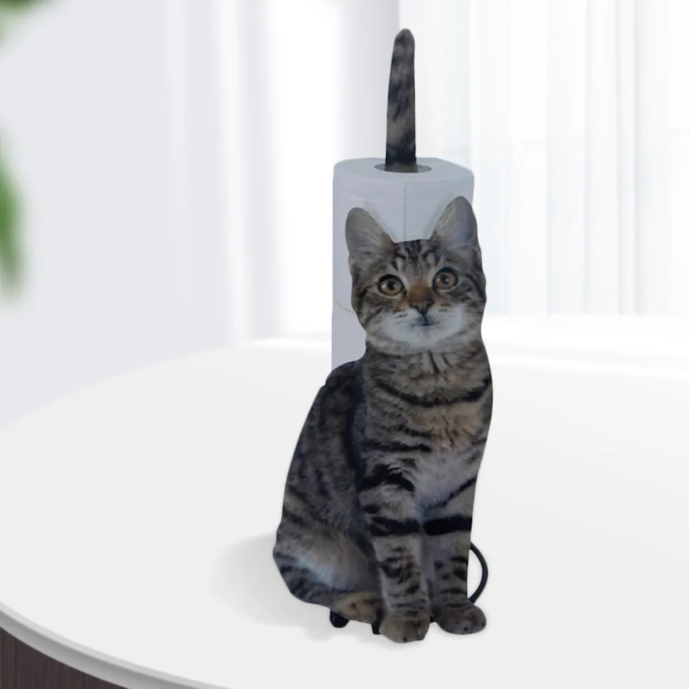 

Paper Rack Decoration Portable Iron No-punch Muti-color Cartoon Cat Tissue Holder Bathroom Shelf Organizer