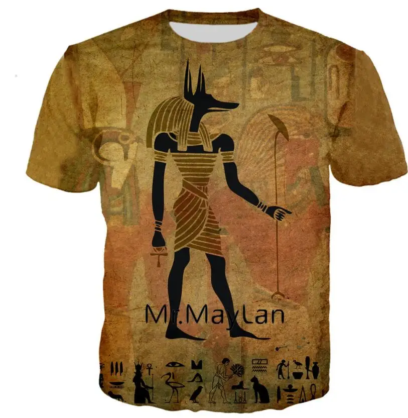 3D Футболка с принтом древнего египетского мужчины/женщины винтажная уличная