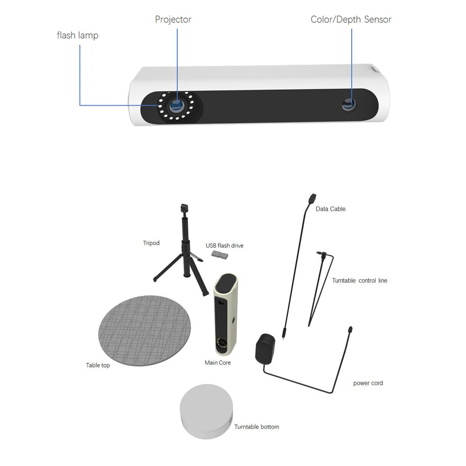 Creality 3D Scanner CR-SCAN01 Portable escaner 3d Modeling High Precision Support OBJ/STL Output Turntable |
