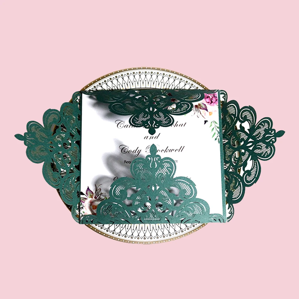 1 шт. элегантные квадратные лазерные выдолбленные свадебные пригласительные