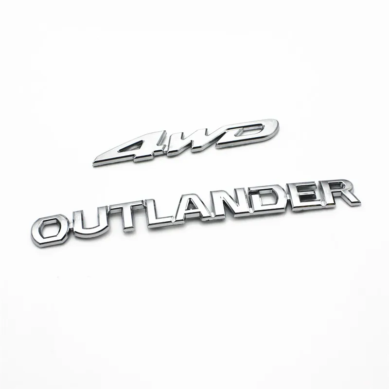 Для Mitsubishi Outlander багажника 3D буквенная эмблема значок символ подписать аппликацию внешний изменение 4WD письмо наклейки для четырехколесных транспортных средств - Цвет: 4WD Outlander