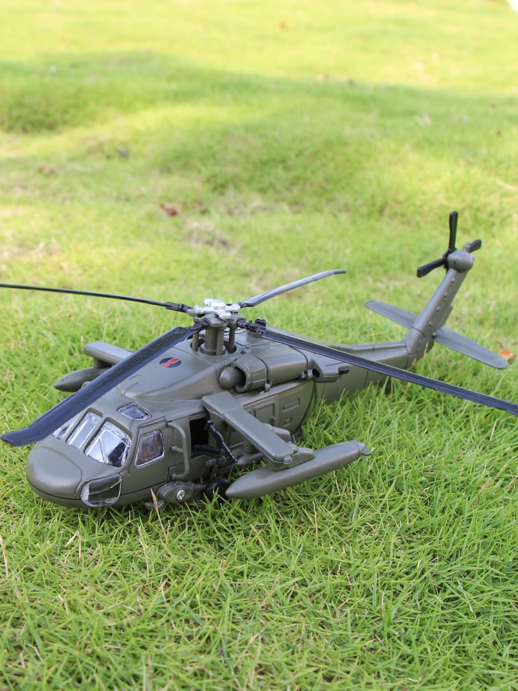 

Military Model Simulation Exquisite Diecasts Toy Vehicles HuaYi Black Hawk Helicopter 1:64 Alloy Airplane Model Toy For Children
