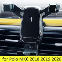 fit for volkswagen polo mk6 2018 2019 2020 carbon mobile phone holder car air vent clip mount no magnetic stand support 1 set