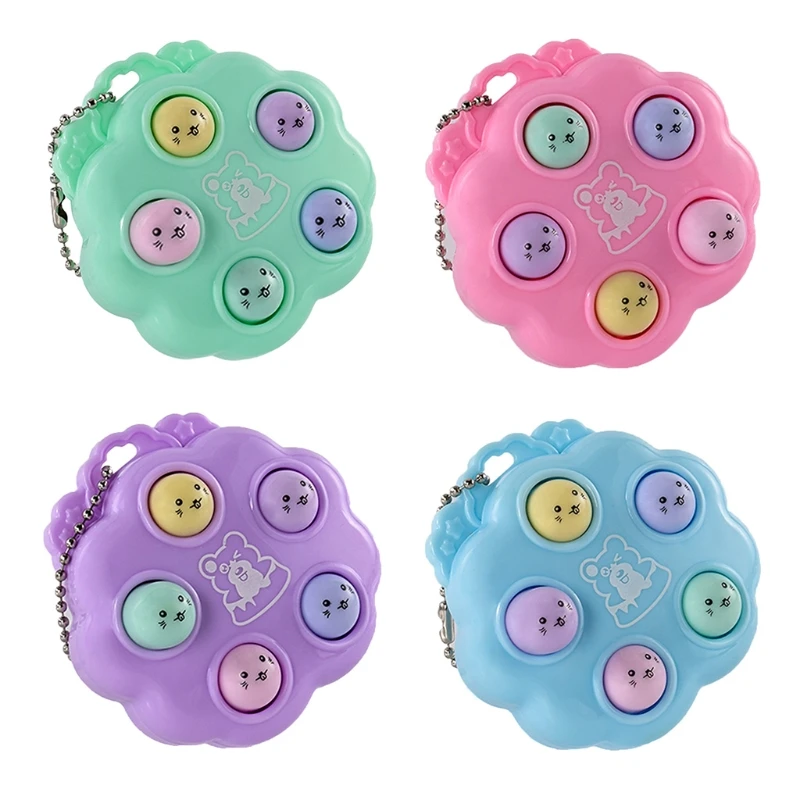 

03KD Fidget Keychain Electric Whack-A-Mole Game Toy Realistic Catching Game Stimulation Toy with Light Sound Anxiety Pendant