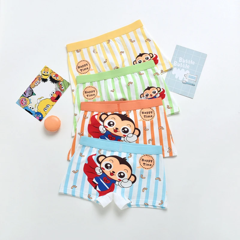 Трусы для мальчиков 2 шт./Лот мультяшное нижнее белье Детские Боксеры штаны 10 лет