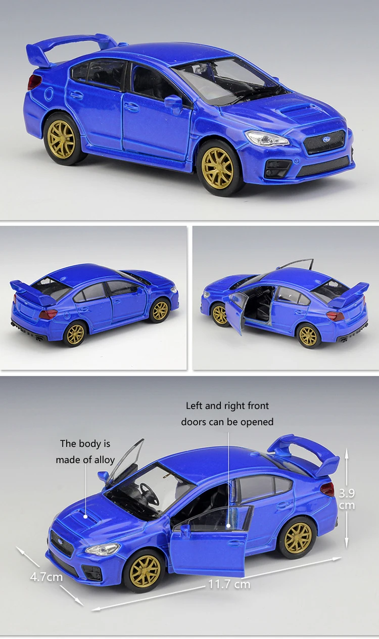 Welly литье под давлением 1:36 Subaru Impreza WRX STI спортивный автомобиль оттягиваемый назад автомобиль уличная гоночная модель автомобиля металлический сплав игрушечный автомобиль для детей Подарки