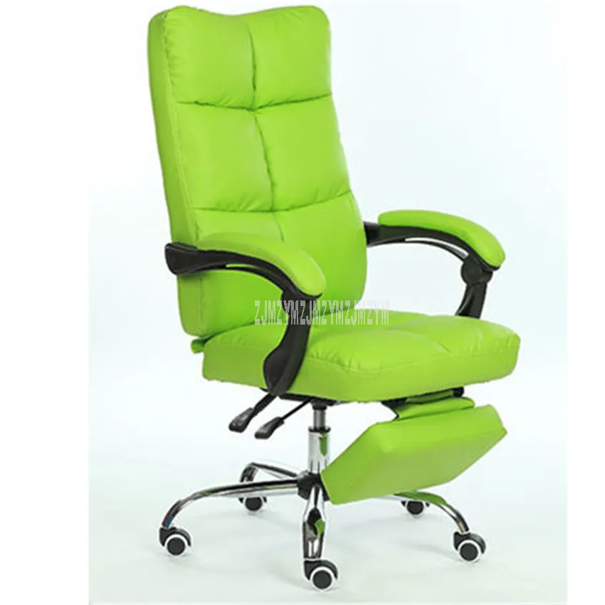 Fruit green Откидывающееся компьютерное кресло с подставкой для ног, экологическое кресло из искусственной кожи, регулируемое по высоте, офисное кресло для менеджера, вращающееся эргономичное кресло - Цвет: Fruit green