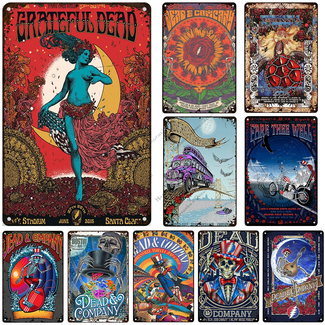 Металлическая табличка The Grateful Dead металлическая жестяная вывеска ВИНТАЖНЫЙ