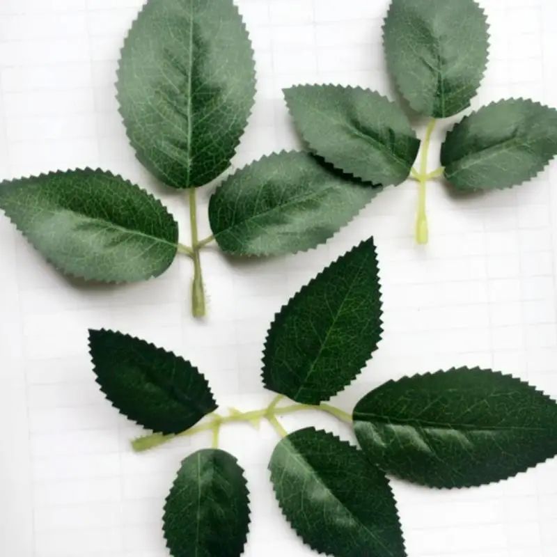 40 шт. Искусственные Шелковые Розовые листья искусственная зелень для свадебный