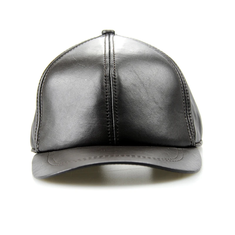 Spring genuine leather man's baseball cap hat men's real adjustable trucker driving black snapback hats caps B14 | Аксессуары