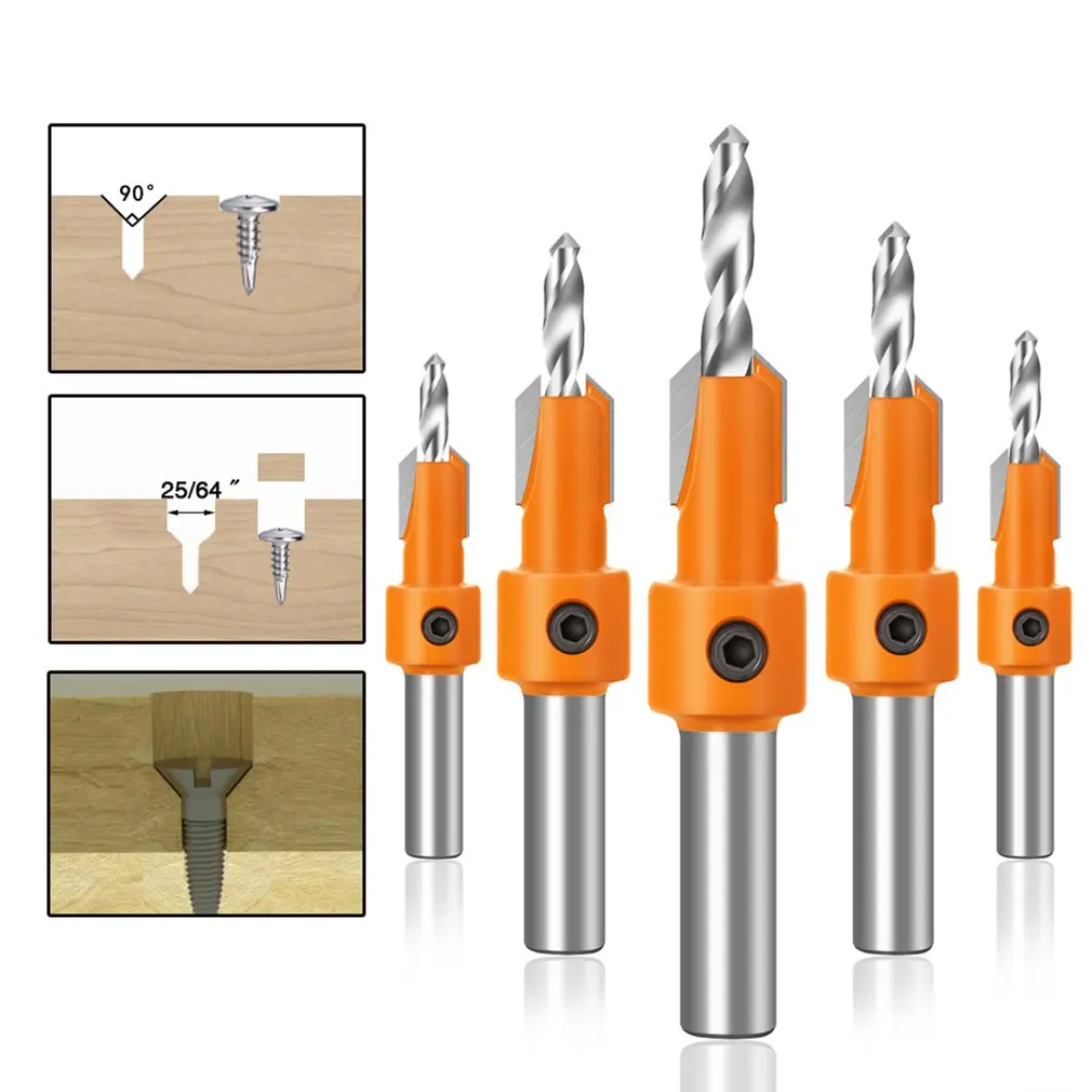 

1pc Countersink Drill Bit Set Wood Hole Drill Bit Timber Wood Working Drill Bits For Wood Screw Cutter Woodworking Tools