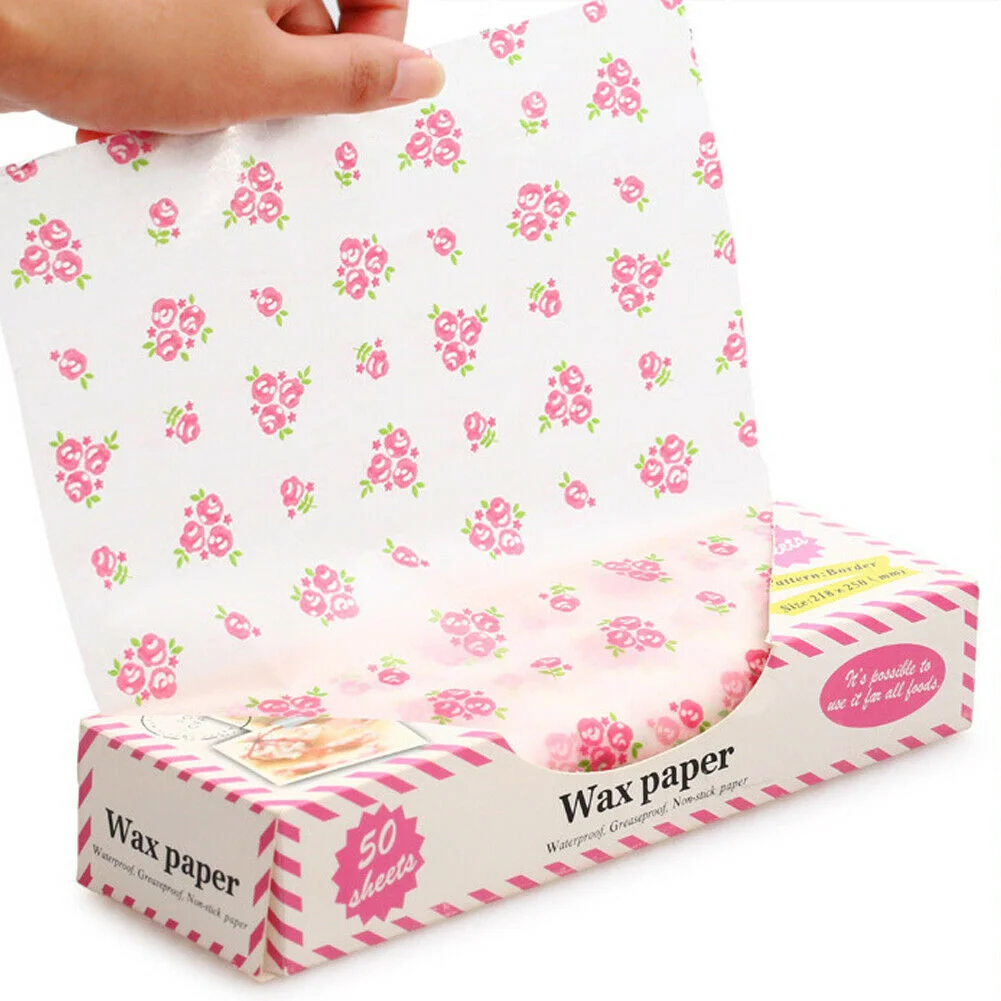 

50Pcs/Lot Wax Paper Food Grade Grease Paper Food Wrappers Wrapping Paper For Bread Sand Burger Fries Oilpaper Baking Tools