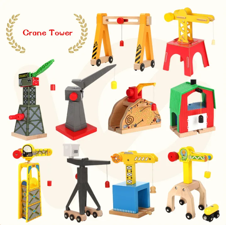 Различные виды деревянных поездов рельсы Железнодорожные аксессуары