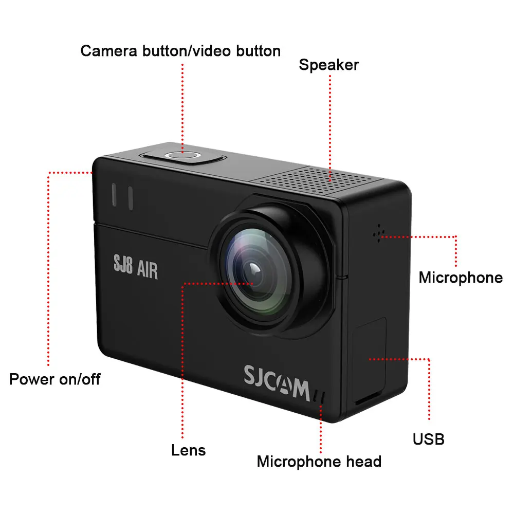 Оригинальный SJCAM SJ8 сенсорный экран 14 МП экшн камера WiFi 1200 мАч HD DVR пульт для
