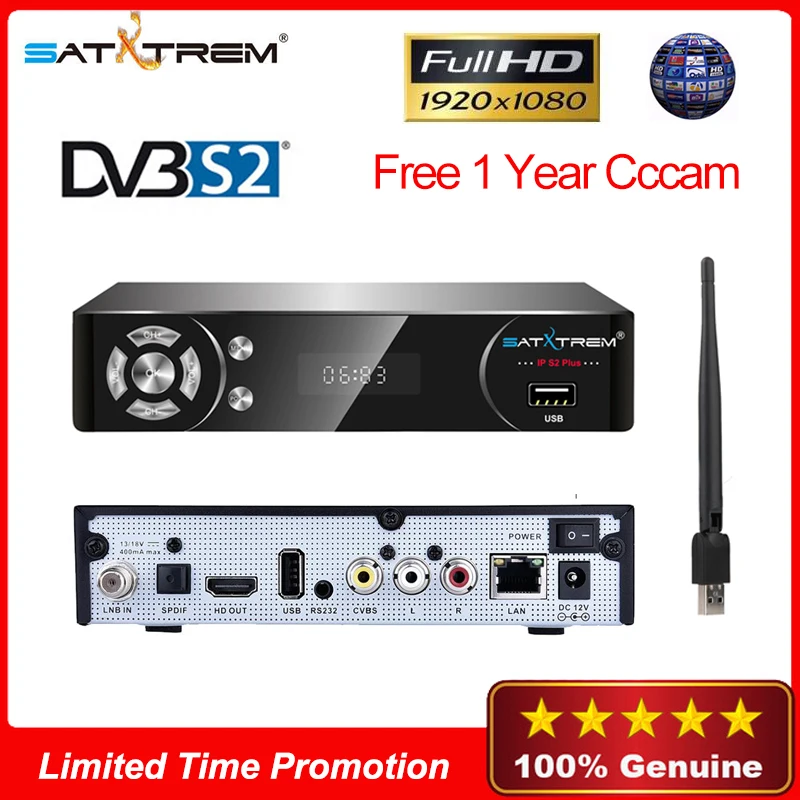 Satxtrem IPS2 плюс спутниковый ресивер DVB-S DVB-S2 цифровой рецептор поддержка Ccam Испания m3u каналы Россия меню AC3 ТВ-тюнер
