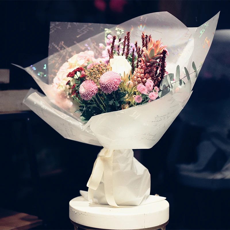 20 шт. модные Прозрачные бумажные буквенные букеты для цветов оберточная бумага