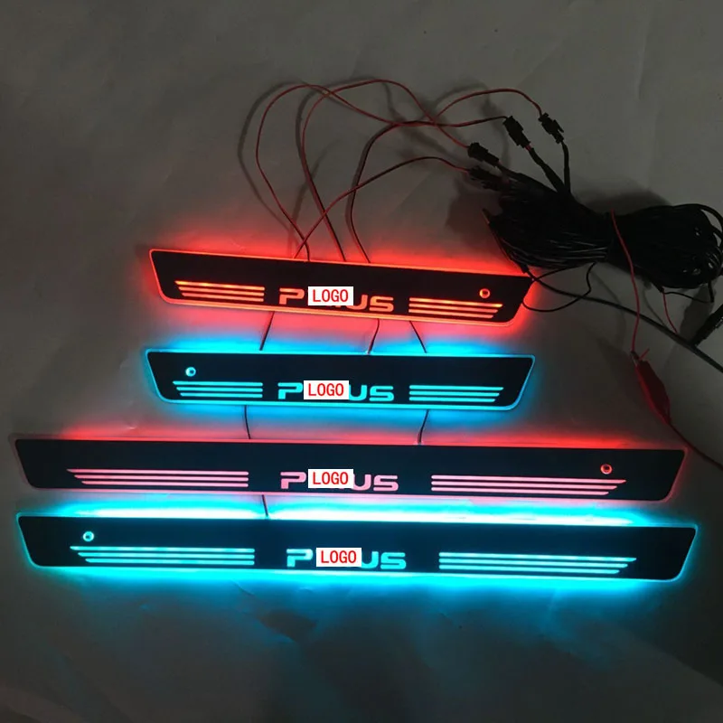 4 шт./потоковая цветсветодиодный ная лампа дверные пороги приветственная