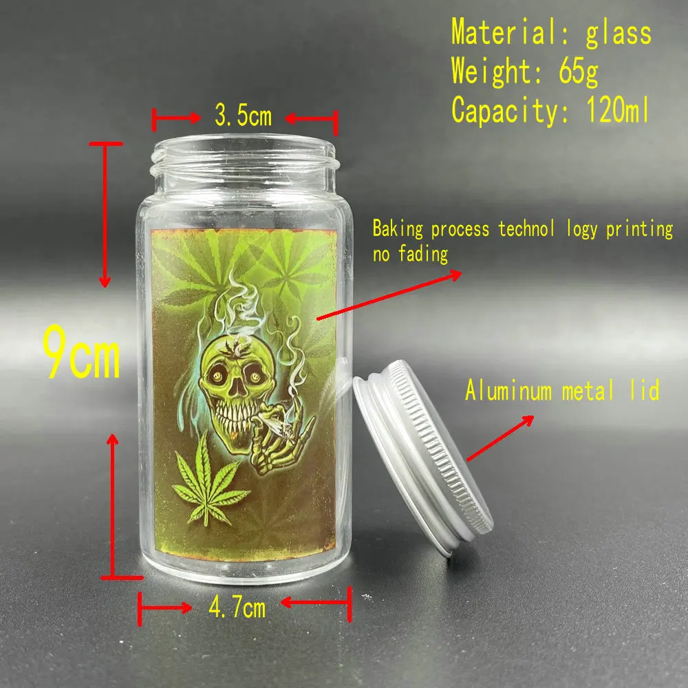 

Weed Tobacco Stash Bottle Jar Storage Transparent Jar Round Sealed Jars 1pcs