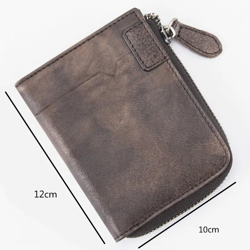

YourSeason Mens Leather Genuine 2021 Vintage Cowhide Short Coin Purse Casual Men Solid Color Wallet Card Holder