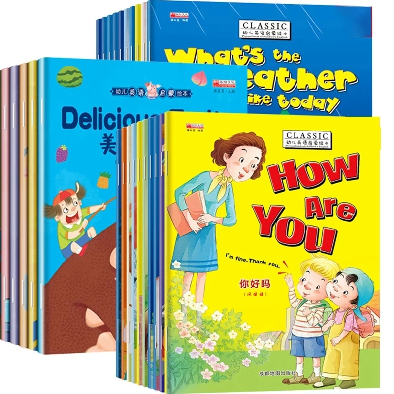 

10 Books/Set English Picture Book Reading English Enlightenment Story Bilingual Picture Book for Children Age 2-6 Years Old