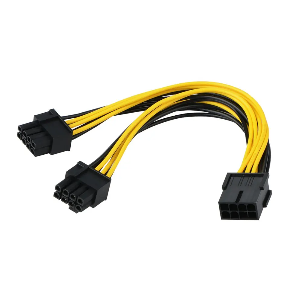 

10pcs/lot 8 Pin Female Adapter Dual Port 8P 6 + 2 Position Male Connector GPU Graphics Video Card Power Extension Cable