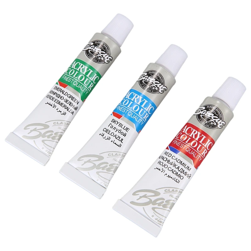 

6 ML 12 Colors Professional Acrylic Paints Set Hand Painted Wall Painting Textile Paint Brightly Colored Art Supplies Free Bru