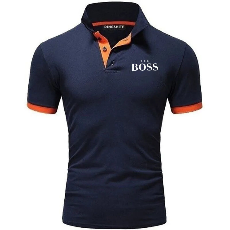 

Men New BOSS Brand Polo Shirts Summer Fashion Sportswear Short Sleeve Polos Business Badminton Soccer Jerseys Golf Shirts Male