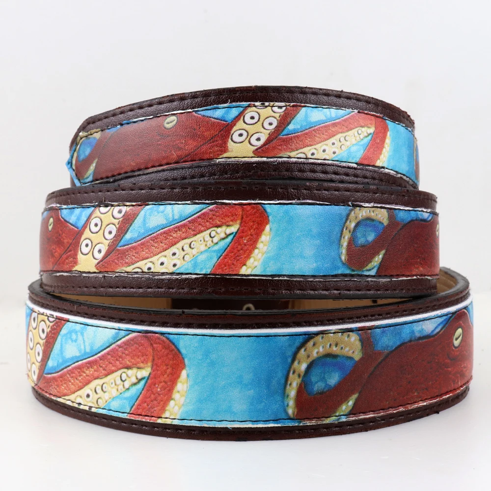 

Handmade Custom Engraved Octopus Pattern Dog Collar Soft Padded Leather Pet Collars for Small Medium Large Dog Accessories Gifts