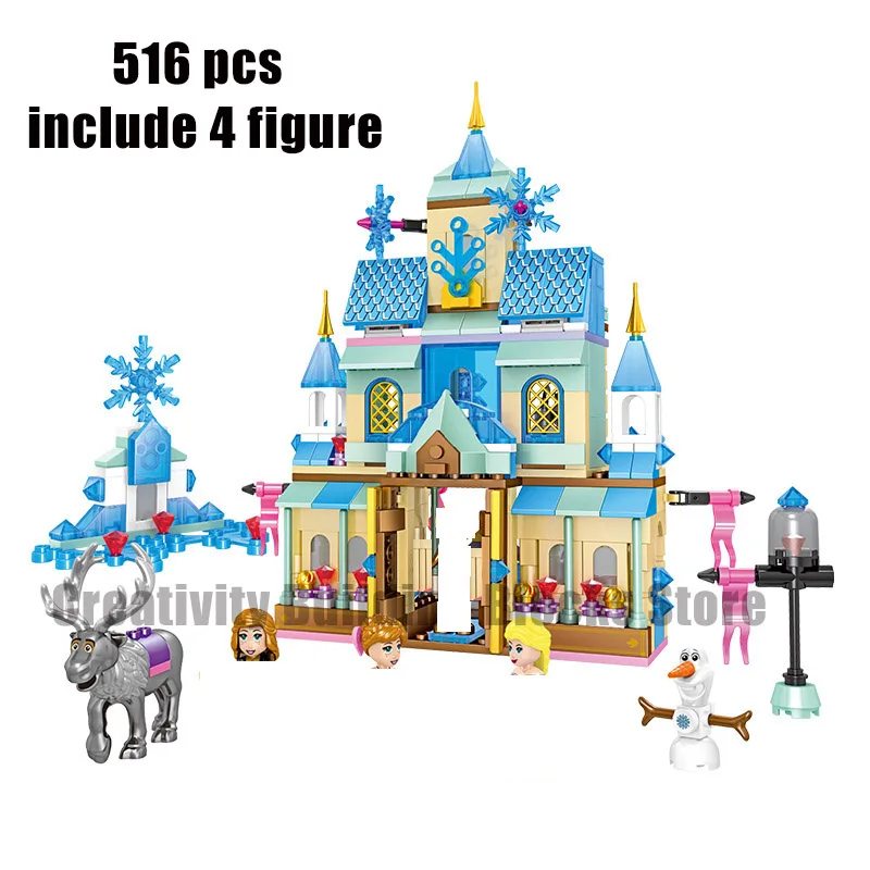 4 шт. 2020 Новый Disney Холодное сердце 2 Замок принцессы деревенский дом модель