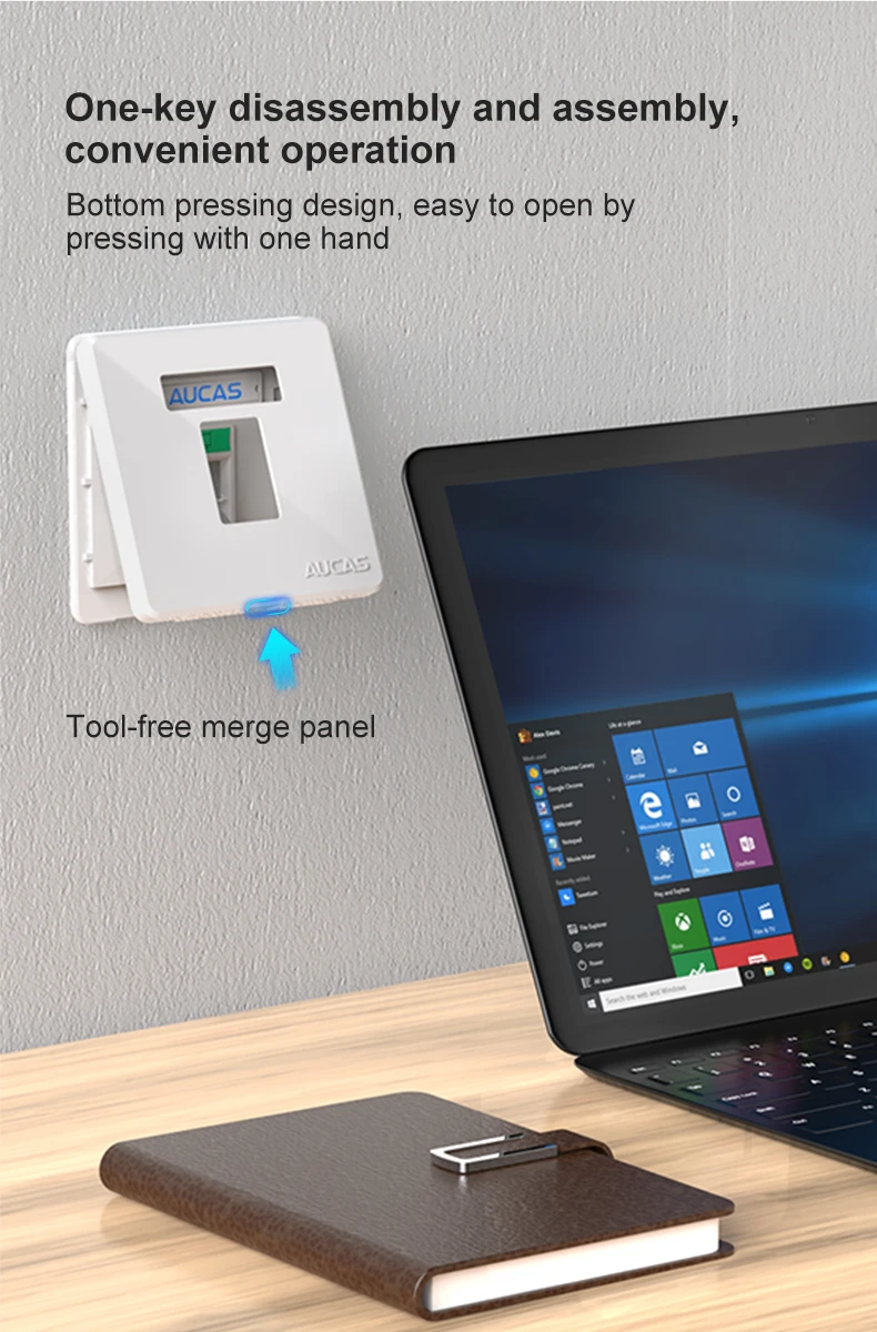 AUCAS Anti-dust ABS Face Plate 5 шт. белое настенное крепление Лицевая панель с RJ45 Модульная для