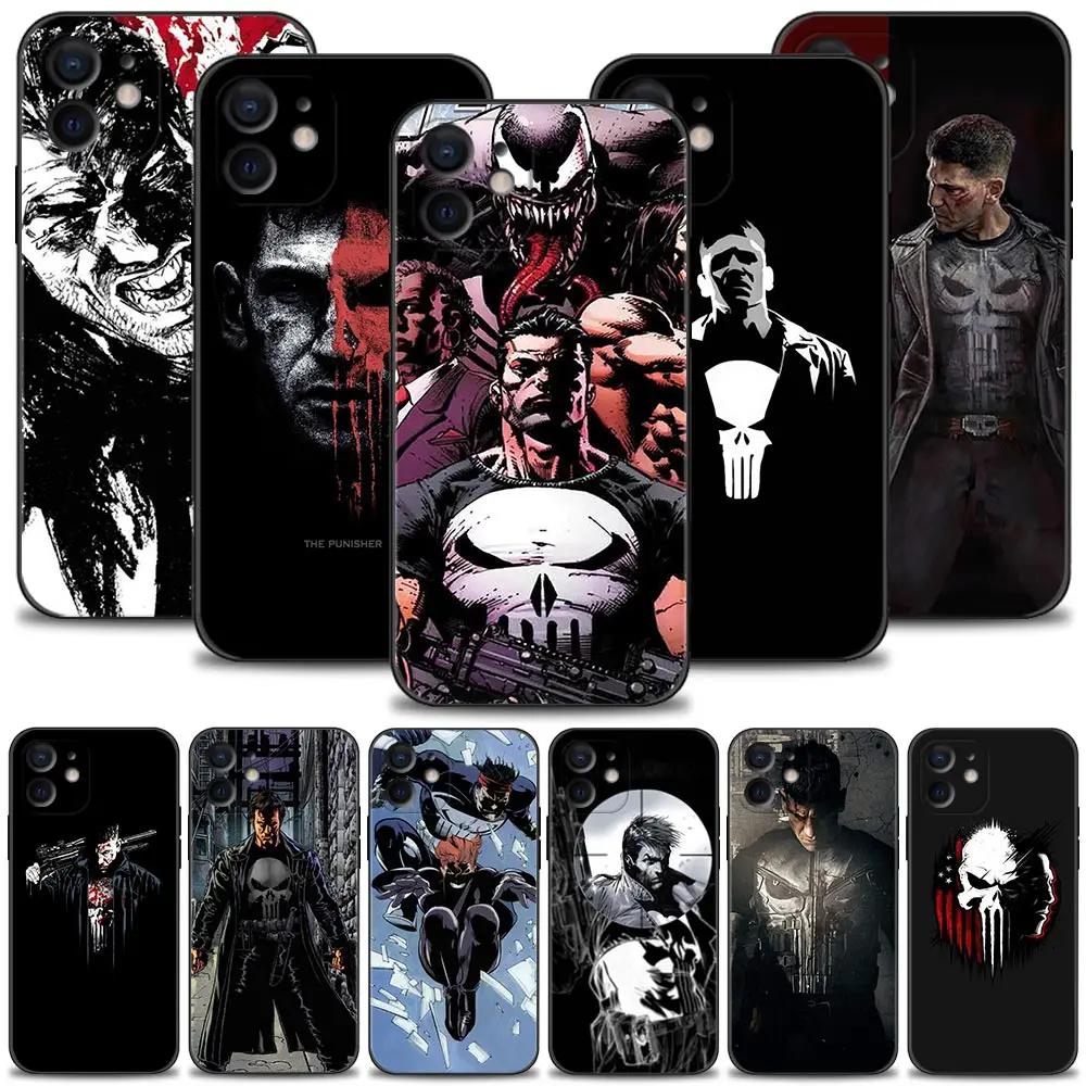 

Phone Case For Apple iPhone 13 12 11 Pro Max 13 12 Mini XS Max XR X 7 8 Plus 6 6S SE 2020 Cover Punisher Symbol Marvel