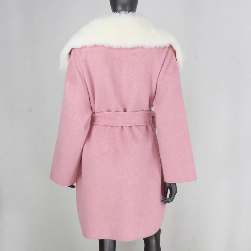 Женское свободное кашемировое пальто BLUENESSFAIR уличная куртка с поясом и