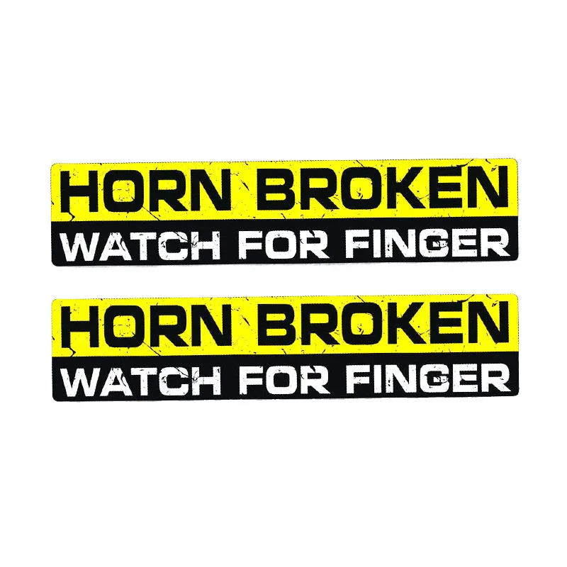 Aliauto 2 X Предупреждение автомобиля Стикеры личности Рог сломанные часы для палец