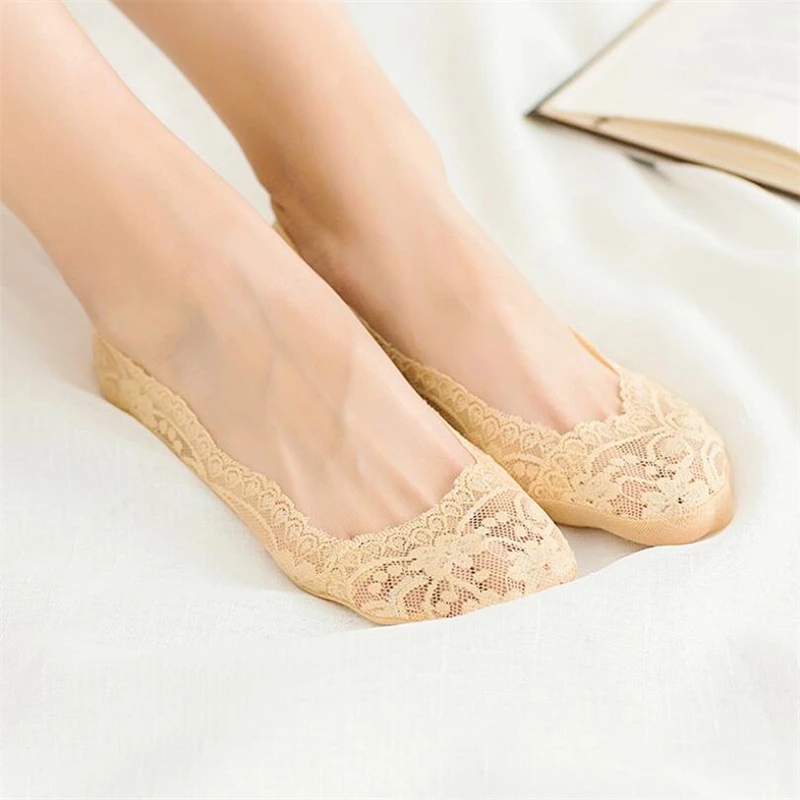 1 пара силиконовых нескользящих мягких и удобных носков хлопковые кружевные