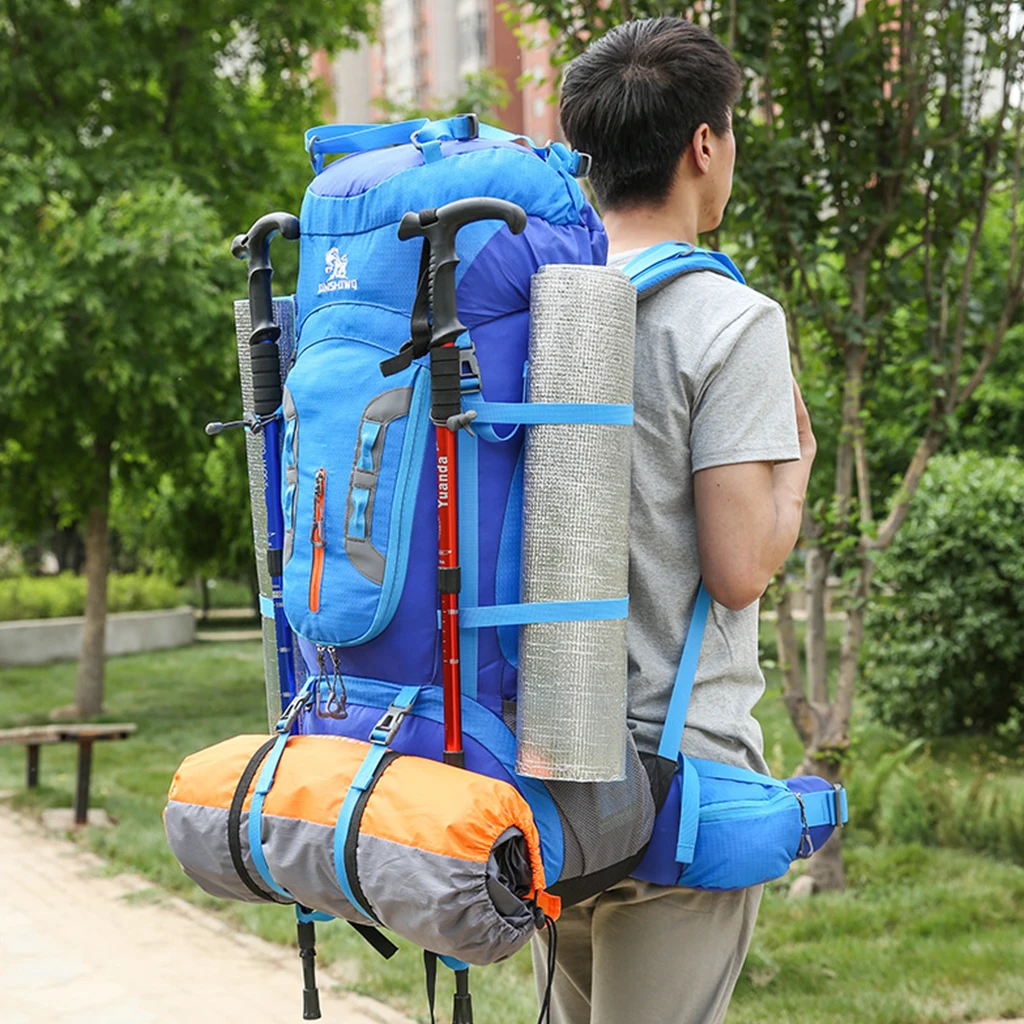 

80L Camping Hiking Backpacks Big Outdoor Bag Backpack Nylon superlight Sport Travel Bag Aluminum alloy support 1.65kg