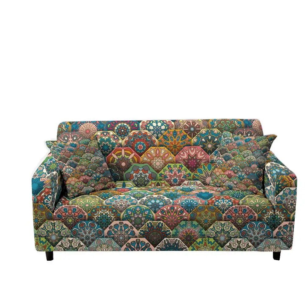 Эластичный чехол для дивана с 3D рисунком мандалы растягивающийся Чехол