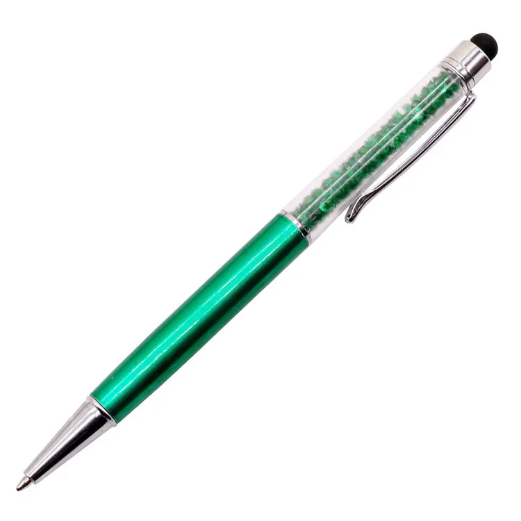 Capacitor green 15 шт.,, офисные канцелярские принадлежности, офисные принадлежности для школьников, шариковая ручка 0,7 мм, тонкая крышка с кристаллами и бриллиантами, смешанные цвета - Цвет: Capacitor green