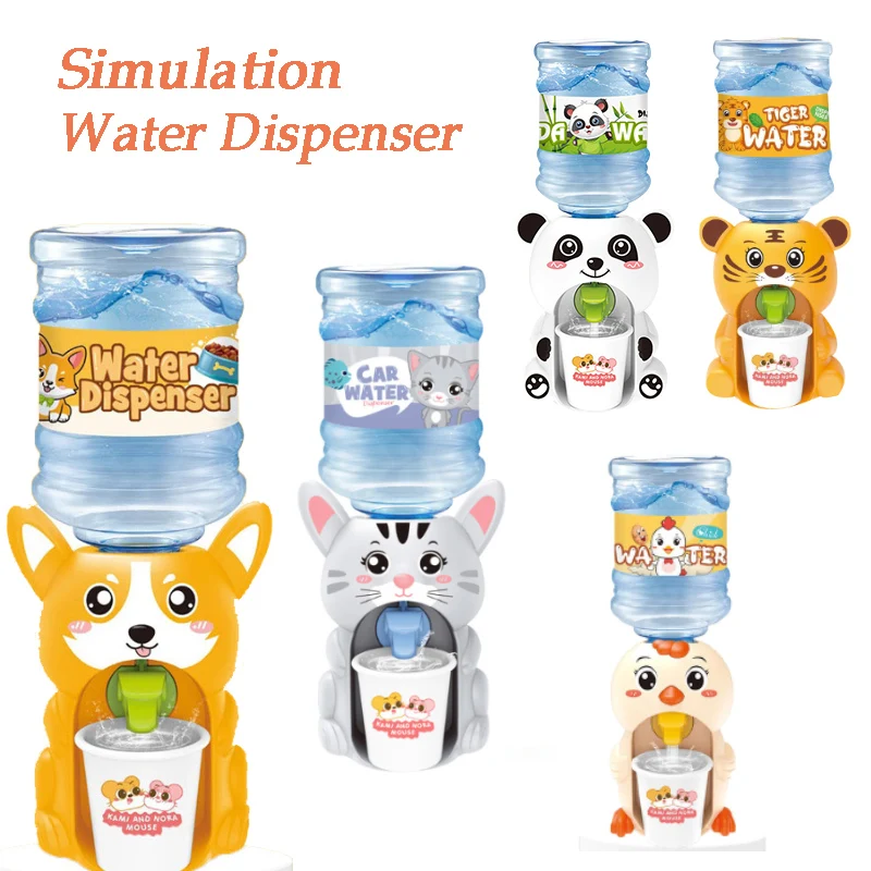 

Mini Pet Water Dispenser Water Juice Milk Bottle Outlet Cute Animal Drinking Fountain Simulation Kitchen Toy for Child Kids Gift
