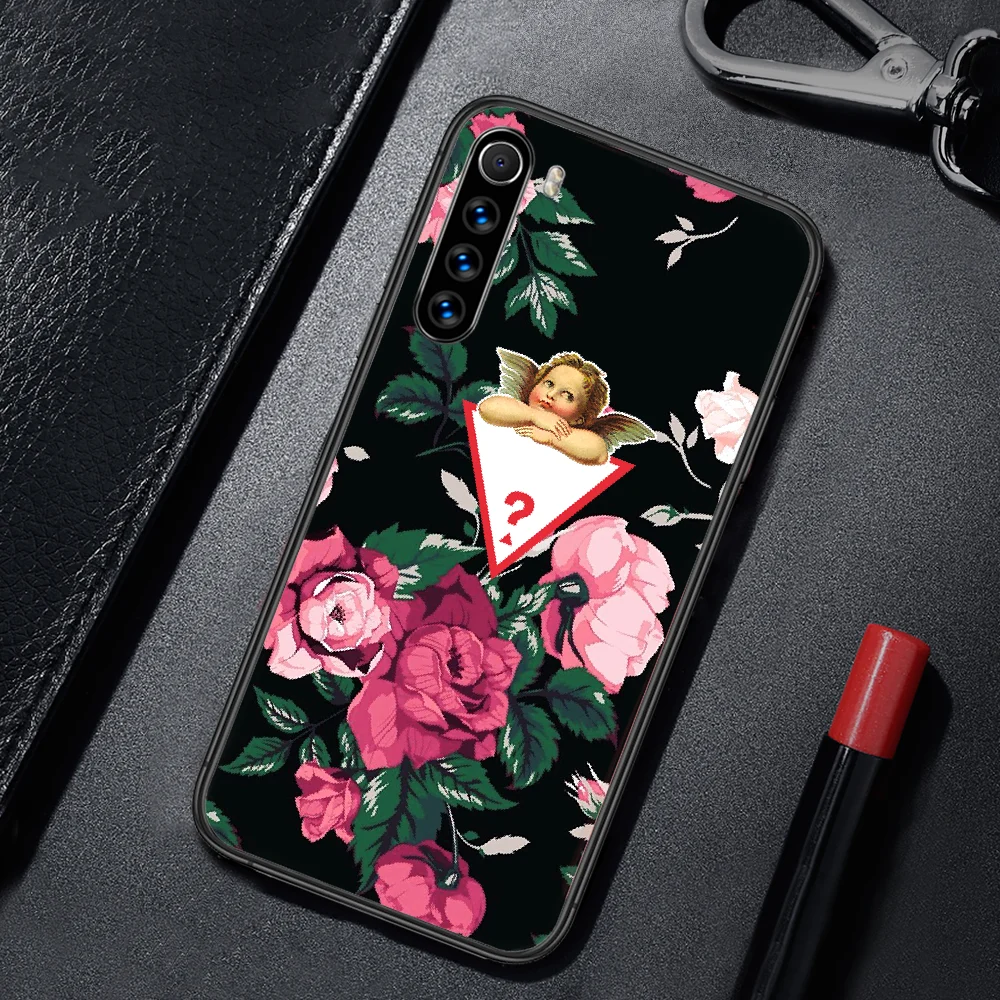 

Design Fashion Brand Guess Phone Case Cover For XIAOMI Redmi Note 3 4 4X 5 6 7 8 9 Pro T S Max black Etui Soft Back Painting