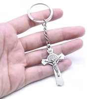 classical holy cross jesus silver key chains fashion christianity jewelry catholicism pendant easter prayer church gifts