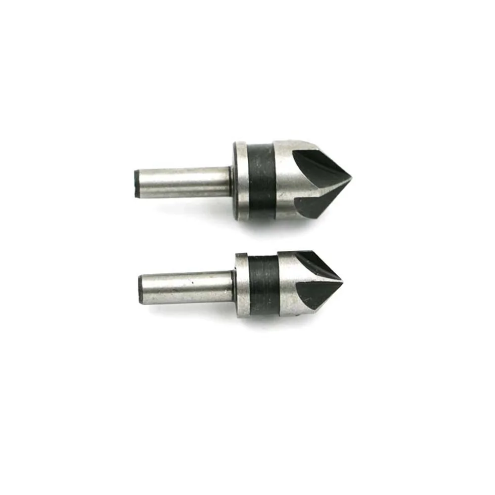 

2pcs/Pack 82 Degrees Woodworking Chamfer Counter 12.7mm/15.9mm 6mm Round 5 Flute Countersink Boring Drill Bit Set For Wood Metal