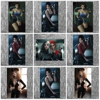 claire redfield game cg canvas painting poster japanese anime posters character illustration wall decor home decoration painting