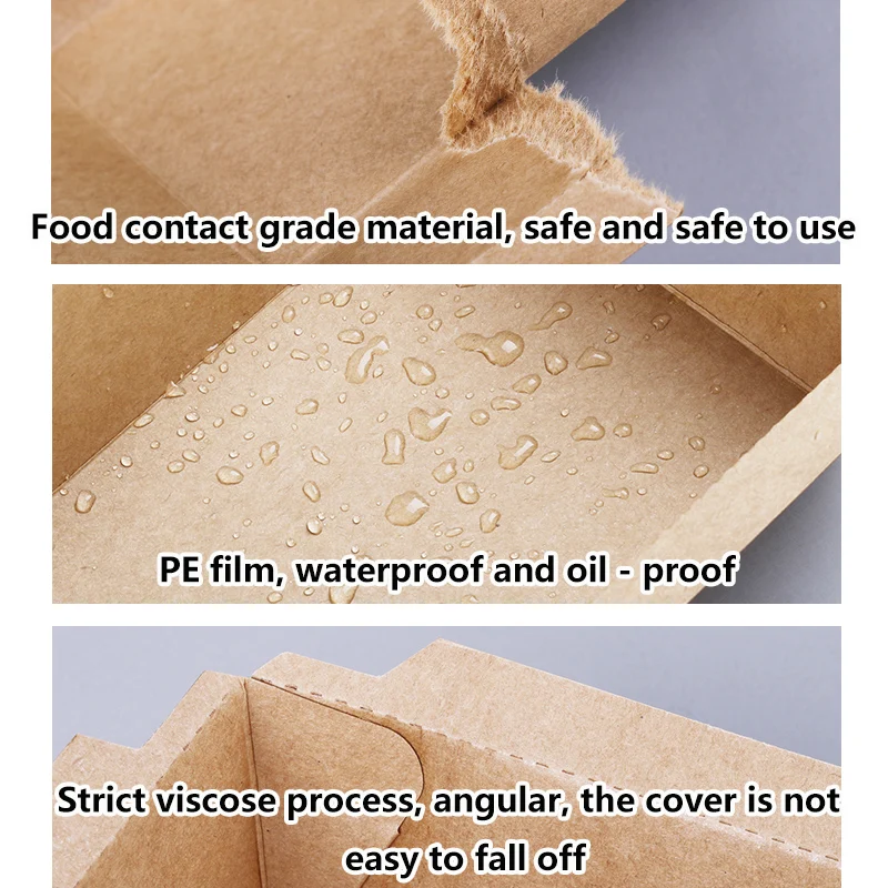 50 шт. Подарочная коробка из крафт бумаги с прозрачными крышками|sandwich lunch box|salad