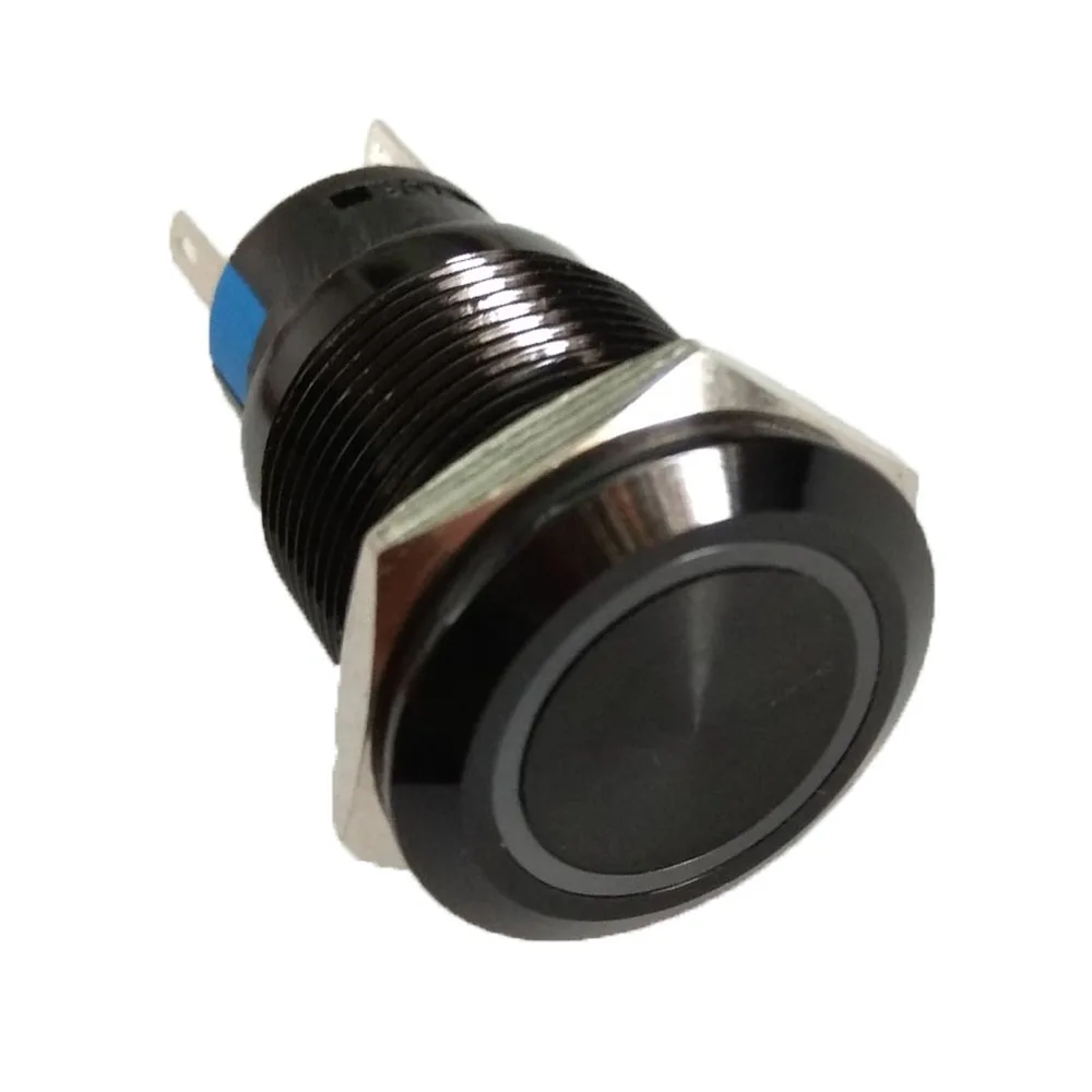 

10 Pieces 19mm Flat Head 1NO1NC Momentary Black Push Button Electric Car Switch